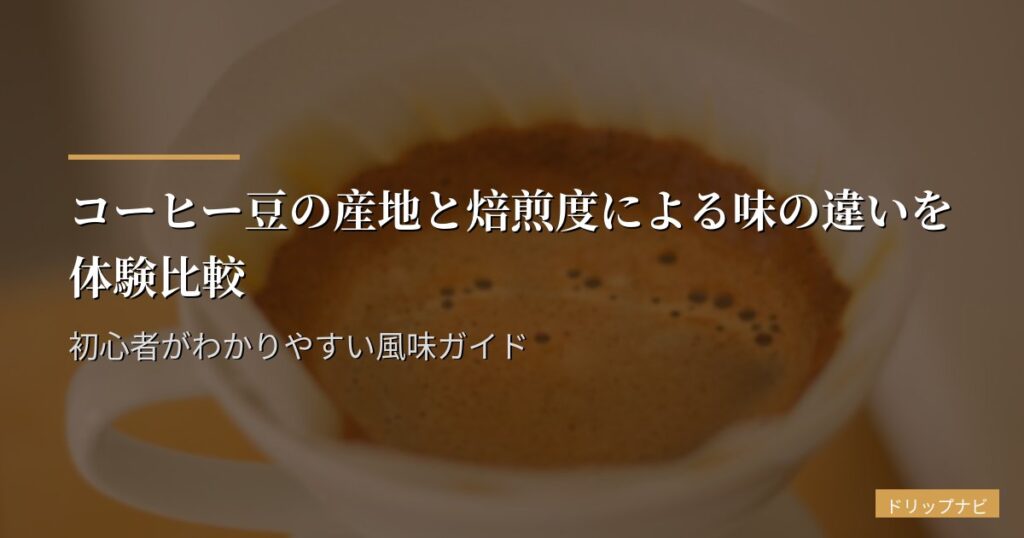 コーヒー豆の産地と焙煎度による味の違いを体験比較｜初心者がわかりやすい風味ガイド