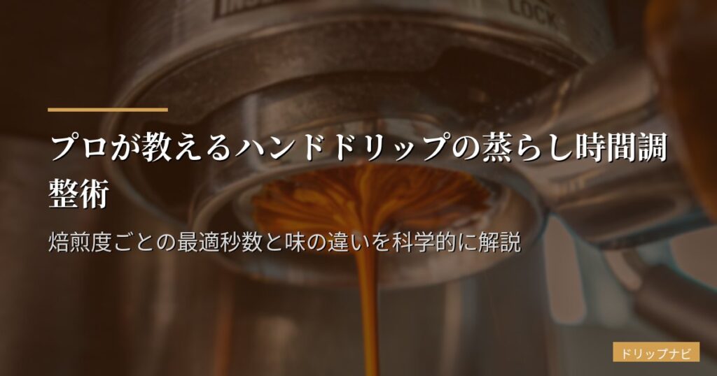 プロが教えるハンドドリップの蒸らし時間調整術｜焙煎度ごとの最適秒数と味の違いを科学的に解説