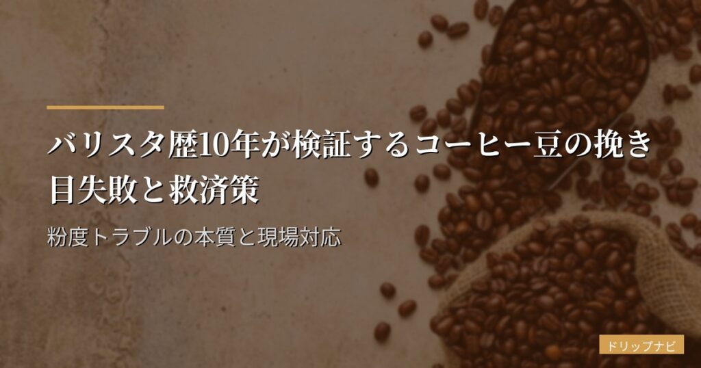 バリスタ歴10年が検証するコーヒー豆の挽き目失敗と救済策｜粉度トラブルの本質と現場対応