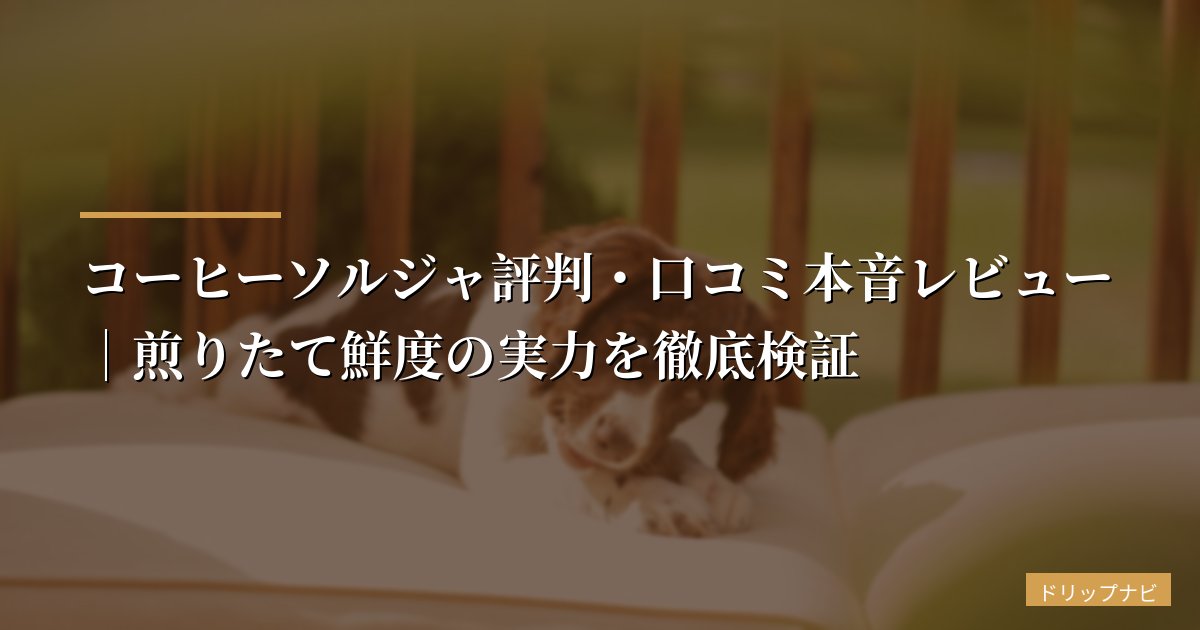 コーヒーソルジャ評判・口コミ本音レビュー|煎りたて鮮度の実力を徹底検証【2026年版】